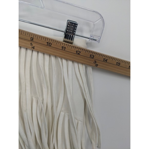 Western Fringe Skirt Women Small Ivory Boho Festival Mini Gold Label Pull On - Picture 6 of 7